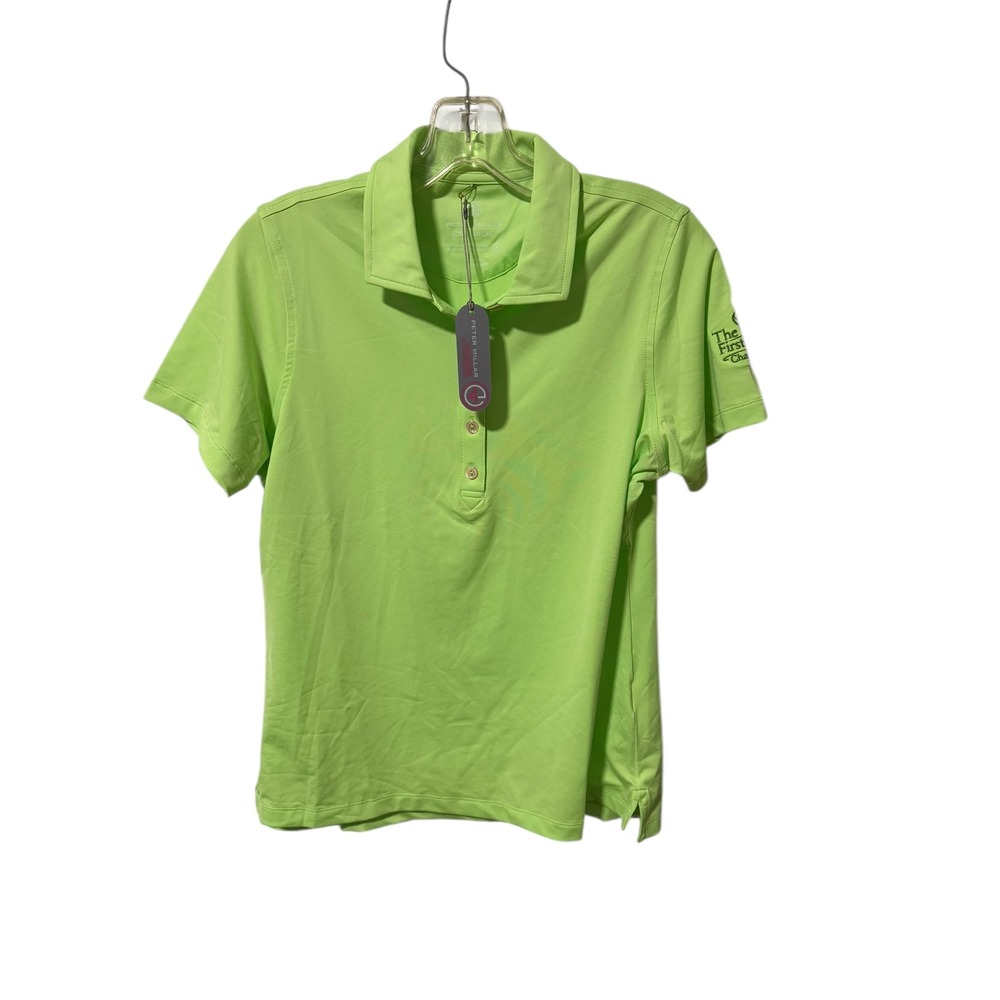 NWT Peter Millar Size Medium San Comfort‎ Polo Shirt Green UPF 50 The First Tee